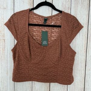 Wild Fable Women's Rust Lace Crop Top